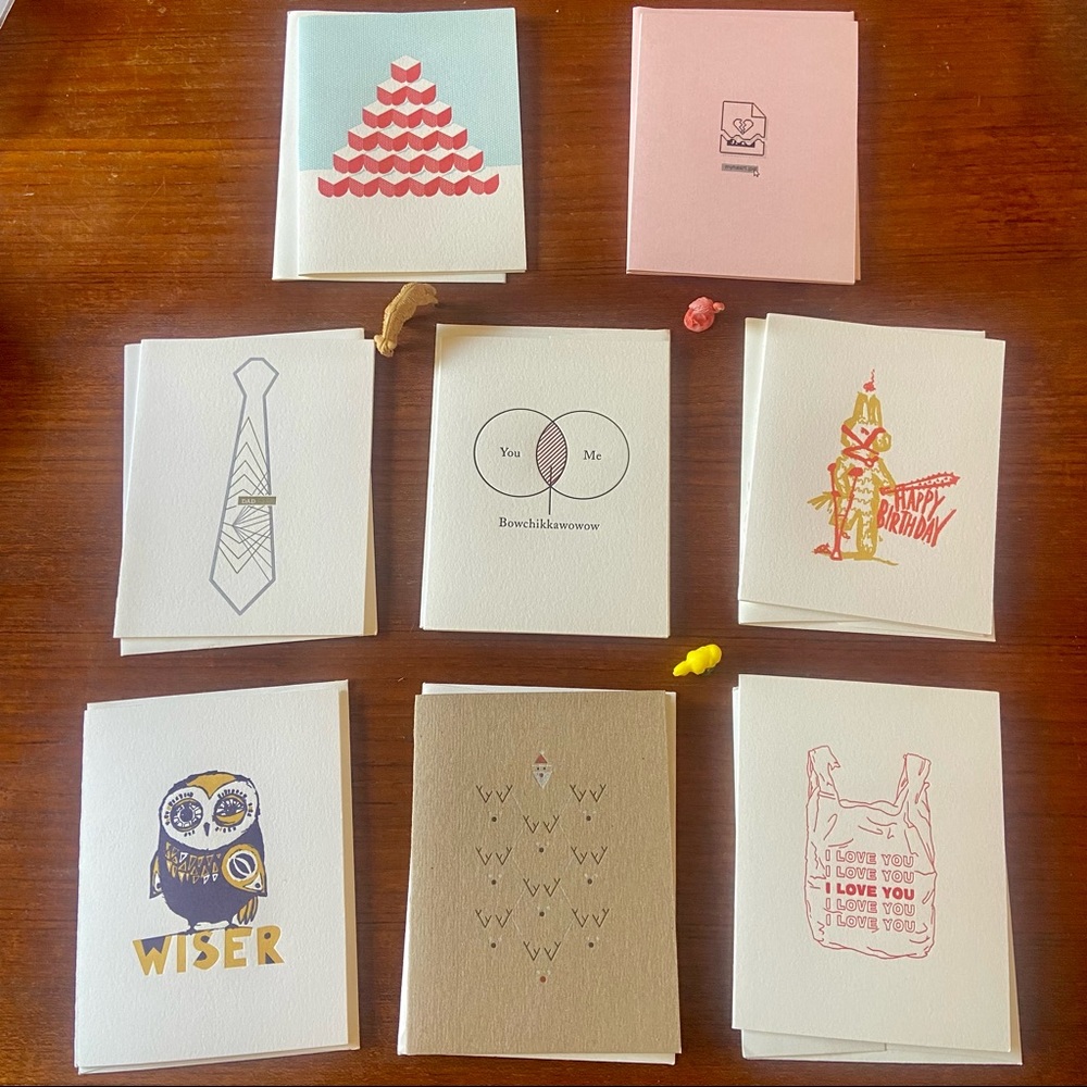Letterpressed holiday card lot.